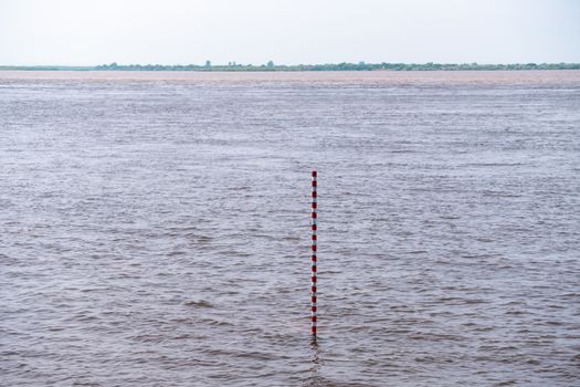 Flood on the Amur river near the city of Khabarovsk. The level of the Amur river at around 494 centimeters.