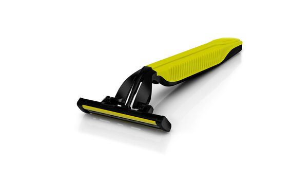 Men's shaving razor.  Studio shot isolated on white background. With clipping path
