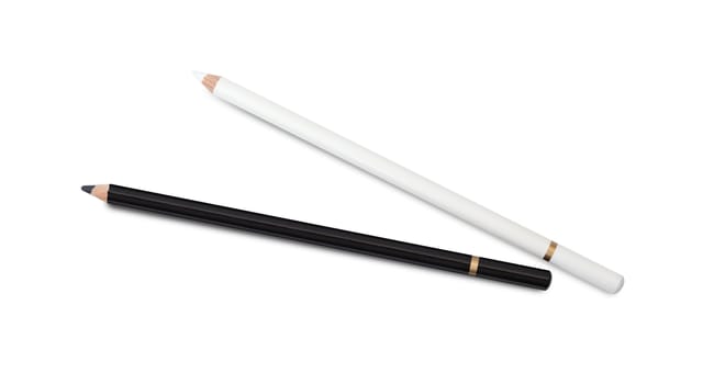 Black and white pencil isolated on white background. With clipping path