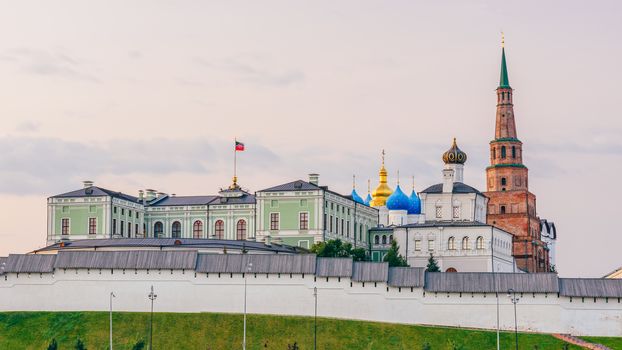 View of the Kazan Kremlin with Presidential Palace, Annunciation Cathedral and Soyembika Tower