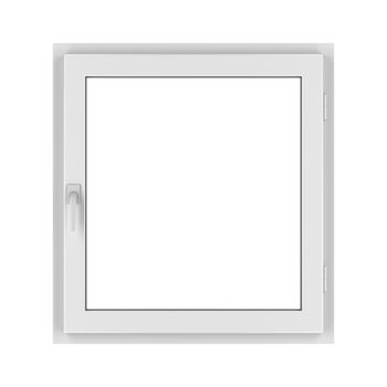 PVC window isolated on white background, front view
