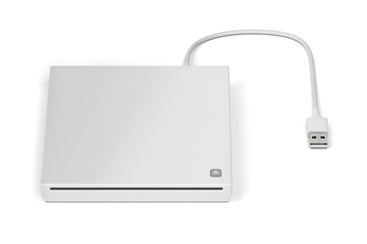 Slot-loading optical disc drive on white background