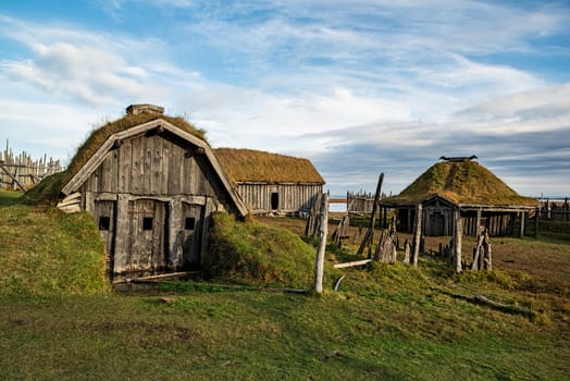 Stokksnes viking village under Vestrahorn mountain, Iceland