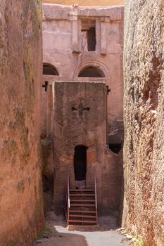 Tomb of Adam entrance gate to the north western complex of rock hewn churches in Lalibela. Ethiopia