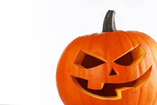 One Halloween Pumpkin isolated on white background