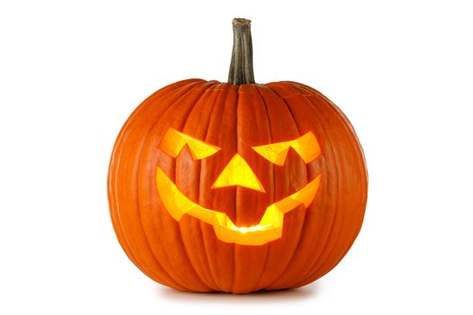 One Halloween Pumpkin isolated on white background