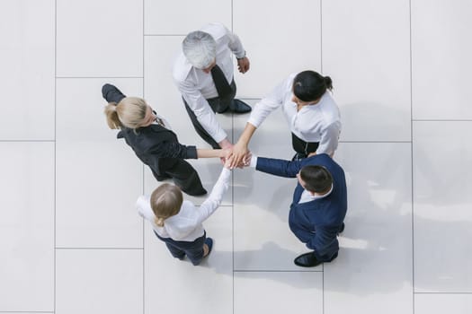 Business people happy team stack hands support concept