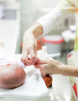 Newborn baby in hospital.