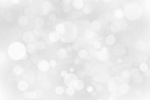 Silver luxury bokeh background. Festive abstract blurred illustration, with white and gray colors.