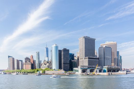 Panoramic view of Lower Manhattan, New York City, USA.