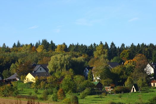 a small idyllic village in the forest    ein kleines Dorf idyllisch im Wald gelegen