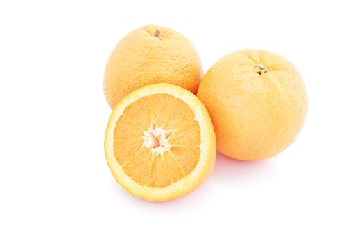 Several oranges isolated on white background.