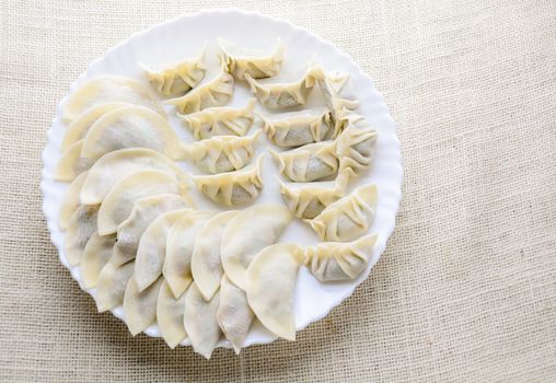 Japanese Fried Dumplings, the half moon-shaped dumplings served in Asian restaurants as an appetiser or side dish, pork and vegetable filling.
