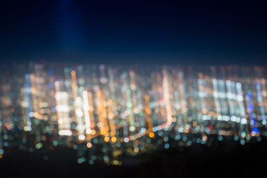 Abstract long exposure, experimental surreal photo, city and vehicle lights at night
