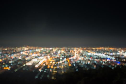 Abstract long exposure, experimental surreal photo, city and vehicle lights at night
