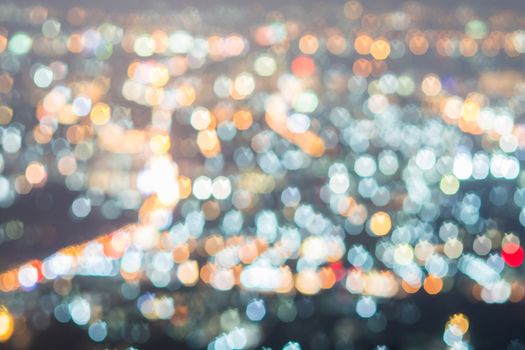 Abstract, Beautiful Bokeh landscape of city at night, Bokeh light and blur city sunset
