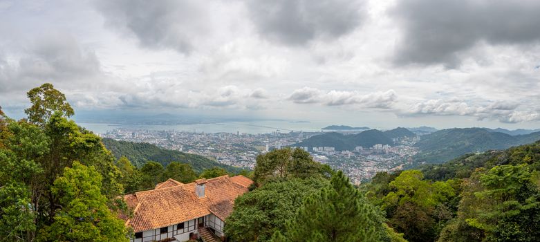 George Town Penang panorama of the city seen from Penang