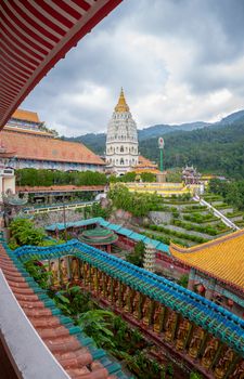 Kek Lok temple panorama of inner yard of biggest buddhist temple of Penang