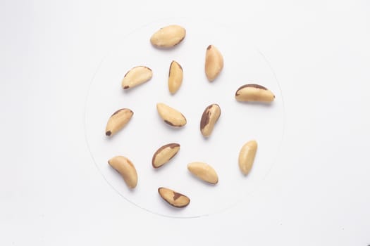 Brazil nuts isolated on white backgroud. 