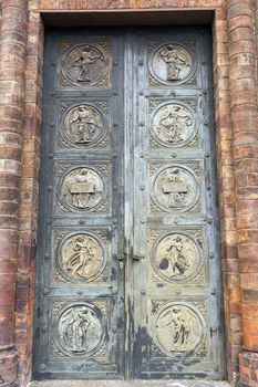 Door of the Friedrichswerder Church (Friedrichswerdersche Kirche). It was the first Neo-Gothic church built in Berlin, Germany. It was designed by architect Karl Friedrich Schinkel and built in 1824 - 1831.