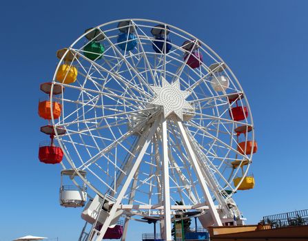 Ferris wheel of the amusement park in Barcelona, Catalonia