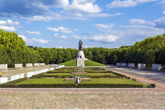 Panoramic view of the Soviet War Memorial - Treptower Park in Berlin, Germany