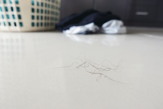 pubic hair fall on bedroom floor