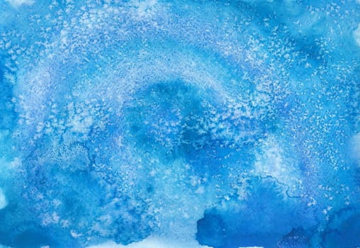 Abstract background handdrawn in watercolor with blue colors