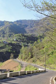 Photo of the road in the mountains, spring, Georgia, Adjara region