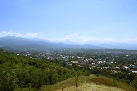 photo of a view of the area of the city of Almaty, Kazakhstan