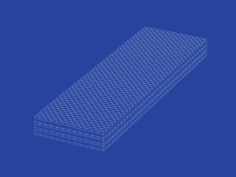 3d wire-frame model of sweet wafer