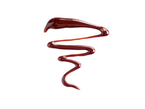 Chocolate sauce on white. Abstract lines made of chocolate or soy sauce isolated on white background