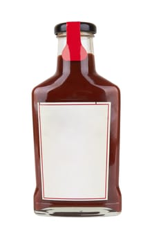 Bottle of tomato sauce isolated on white background