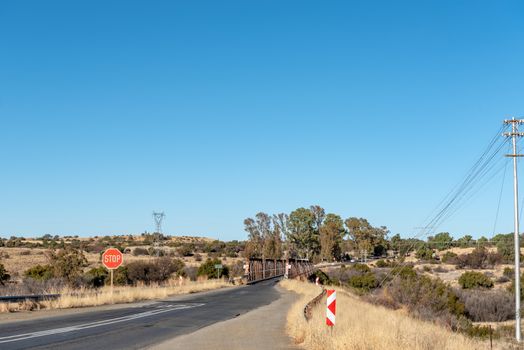 Single lane road bridge over the Riet River near Koffiefontein in the Free State Province