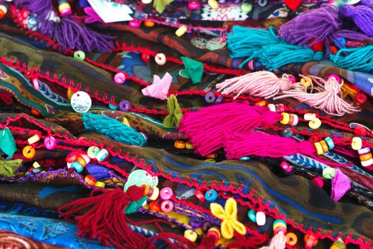 headscarves. embroidered "turban" with edges lace and beading. women's clothing in islamic culture