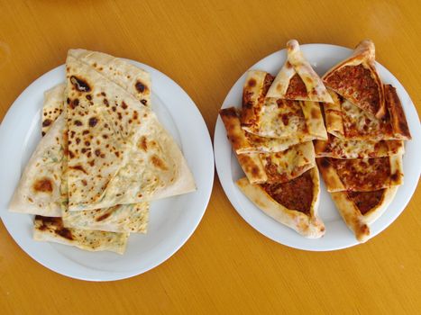 Gozleme and pide(pide) from traditional Turkish cuisine