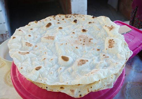 "Yufka" is a thin, round, and unleavened flat bread in Turkish cuisine.