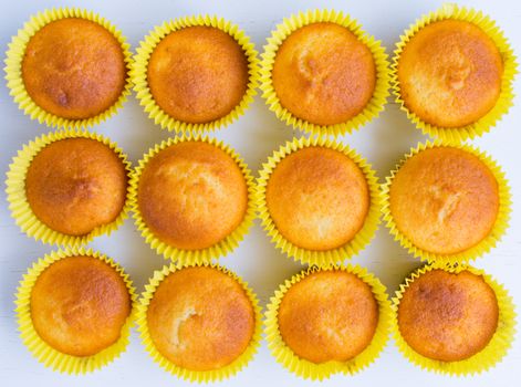 Tasty homemade cake isolated on white ground. Top view.