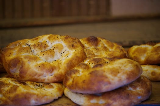 Turkish Ramadan Flat bread. "Pide" It is a kind of flat bread in Turkish cuisine.