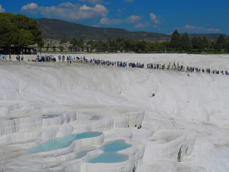 cotton castle travertines.
a wonder of nature that occurs by thermal waters. UNESCO World Heritage List