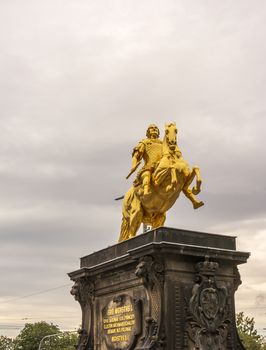 The Goldener Reiter (Golden Rider) in Dresden, Saxony. Germany.