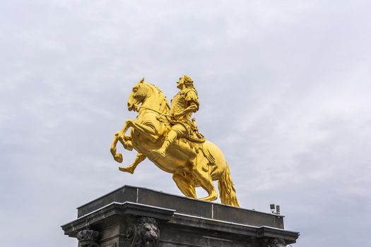 The Goldener Reiter (Golden Rider) in Dresden, Saxony. Germany.