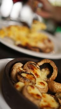 Soko mushrooms with suluguni cheese - traditional georgian food