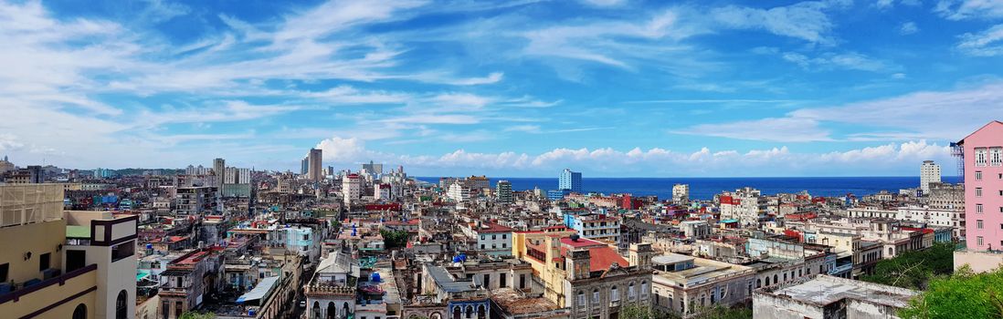 Beautiful panoramic view of Havana, Cuba, with clear blue sky.