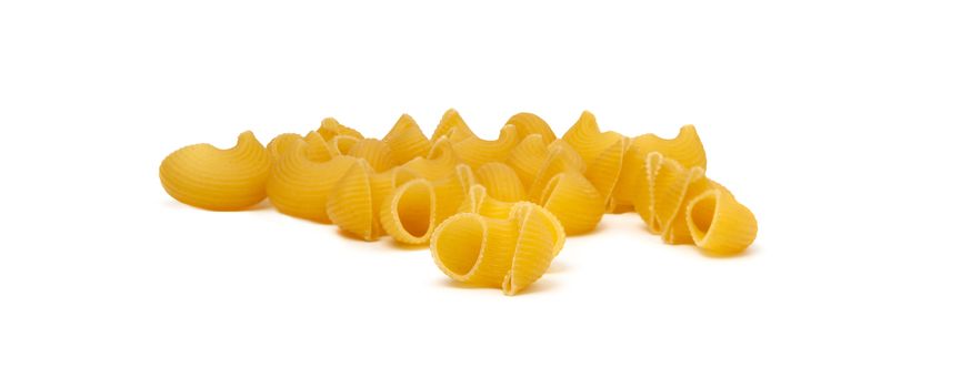 Pipe rigate Italian pasta isolated on white background