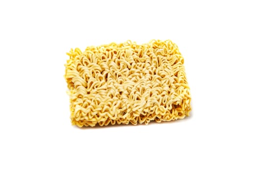 Instant noodles, isolated on white background close-up