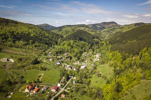 Valley of Lomnica - Suche Mountains in Sudetes Poland