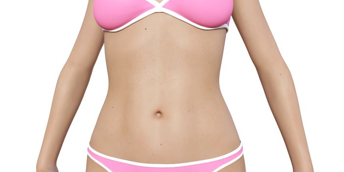 Healthy Body and Slim Stomach of a Woman