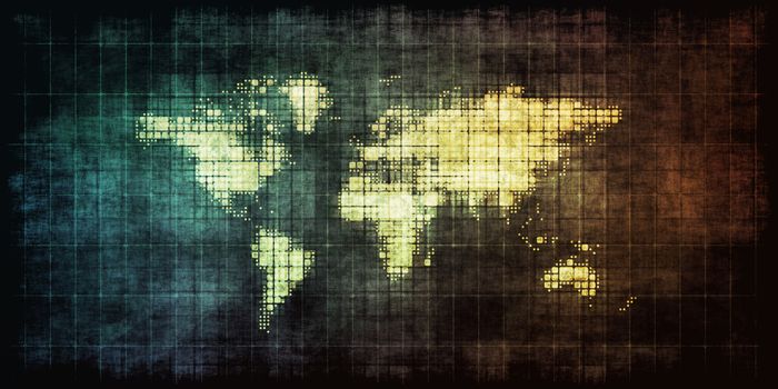 Dark Grunge World Map as a Wallpaper Poster