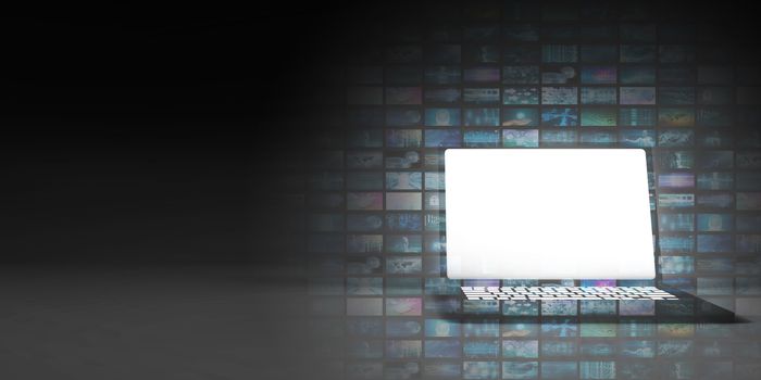 Black Friday Sale Copy Space on Glowing Laptop